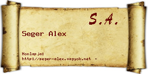Seger Alex névjegykártya